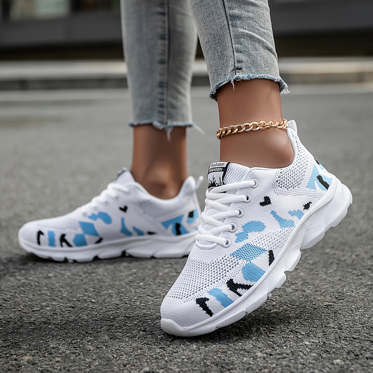Chaussures décontractées légères pour femmes, adaptées à la forme du pied, style été, tige respirante, chaussures de marche confortables et amortissantes, chaussures pour femmes, baskets