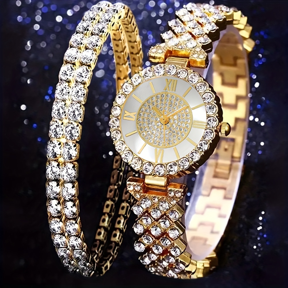 ROYALCROWNの女性用腕時計。高級感のある輝石を使用したアナログ式のエレガントなセラミック製腕時計-6413L