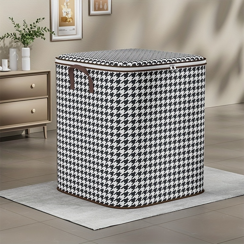 Extra-large Pattern Foldable Storage Basket - Multipurpose For Clothes, Blankets, | Ideal For Homes, Dorms, Moving | Rectangular Shape With Handles, Laundry Basket, Under-bed Storage