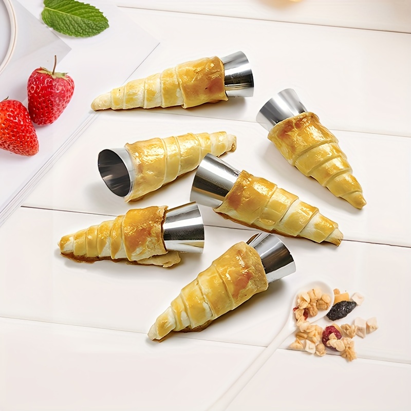 

5/10/16/20pcs Baking Mold, Large Stainless Steel Cream Horn Molds, Croissant Pastry Rolling Tubes, Non-stick Danish Dessert Tools, For Home Kitchen And Bakery, Baking Supplies, Kitchen Supplies