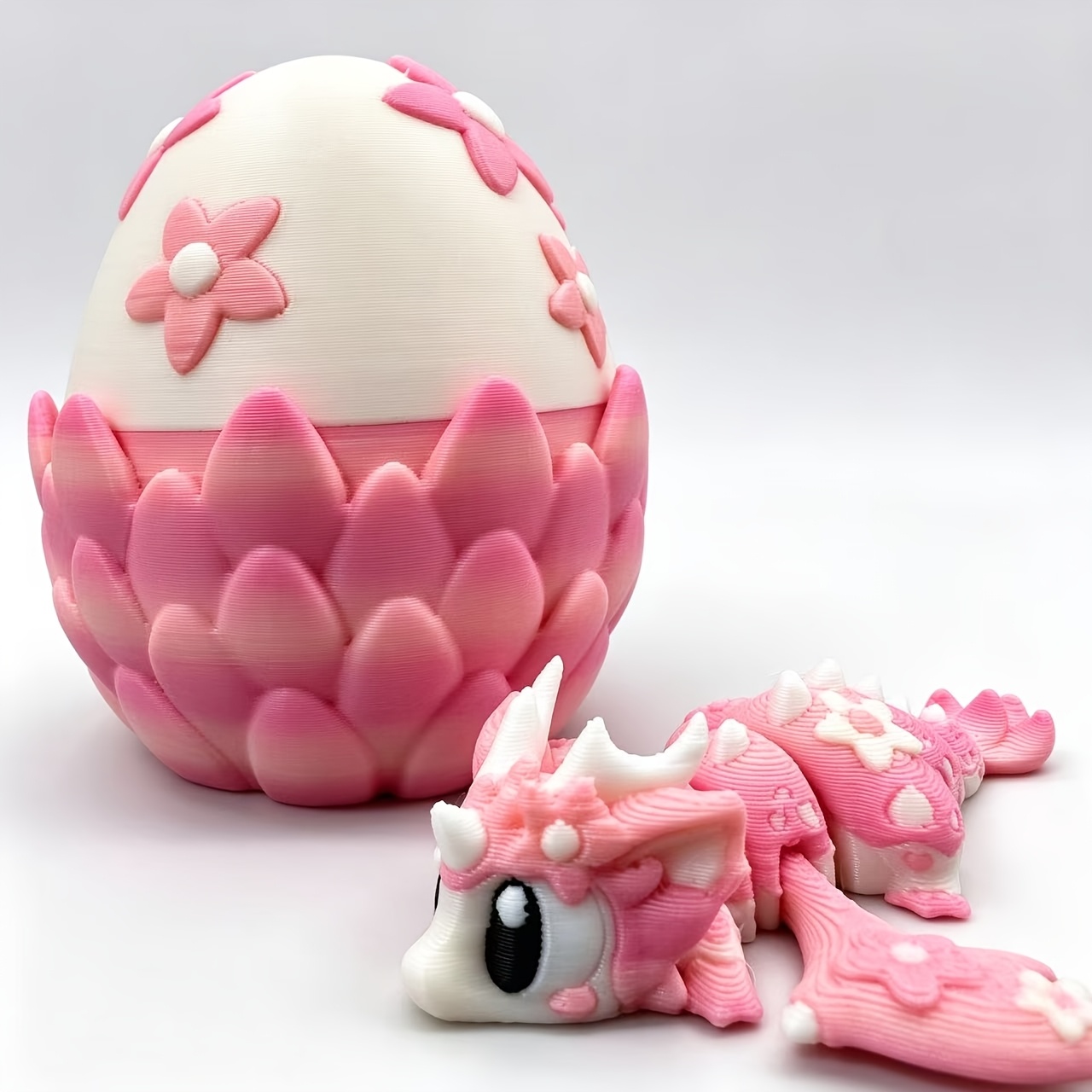 TEMU 2pcs 3d Printed Dragon And Dragon Egg, Surprise Small Ornaments (includes 1pc Dragon And 1pc Dragon Egg), Articulated Joints, 2.63-inch Dragon