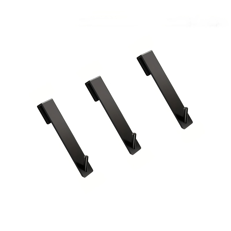 Image of 3pcs Stainless Steel Over The Door Hooks - Hanging Towel And Robe Helper Hooks For Shower, Kitchen, Bedroom - Durable, Space Bathroom Additions, Shower Storage, Home Storage Hooks