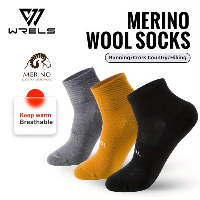 1 pair of   calf wool for sports socks solid color easy wool socks high   sweat absorbing mesh breathable wool socks suitable for sports such as badminton tennis and cycling