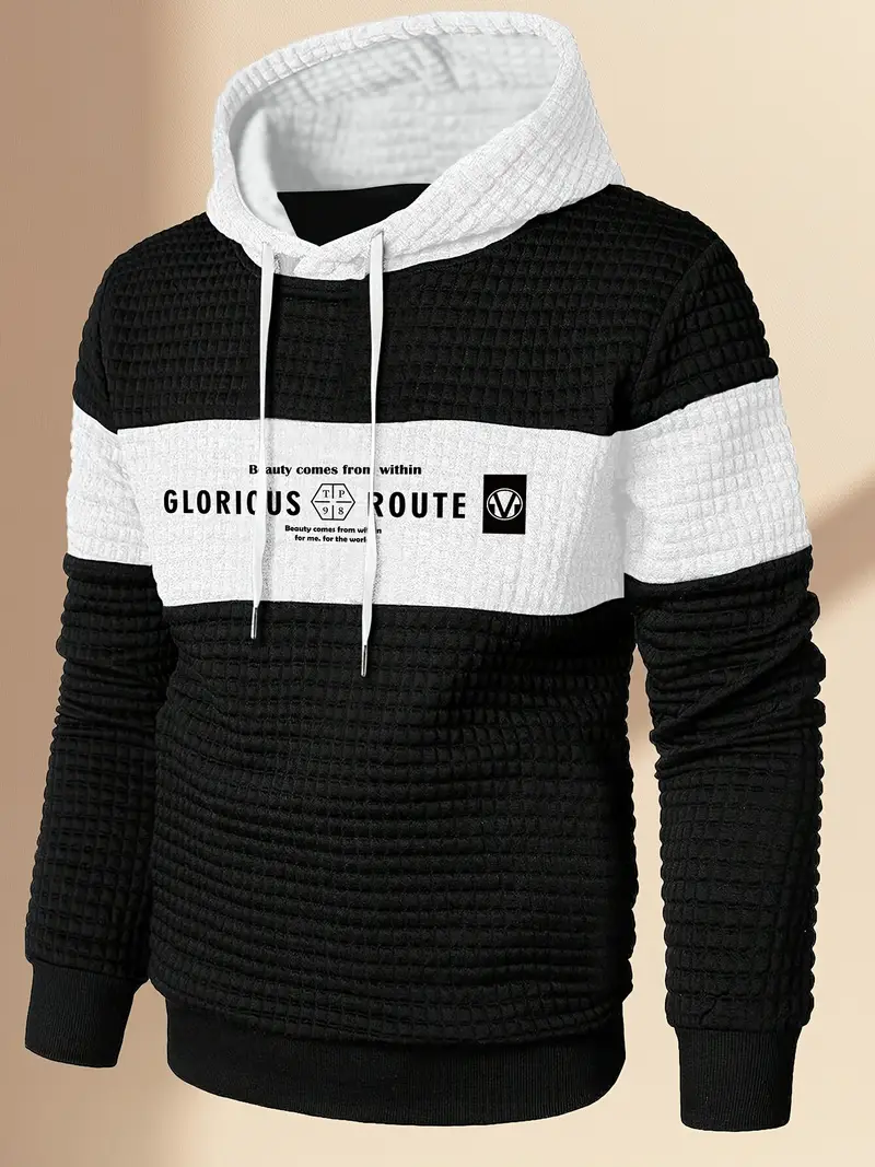 Black Men's Athletic Casual Fashion Hoodie