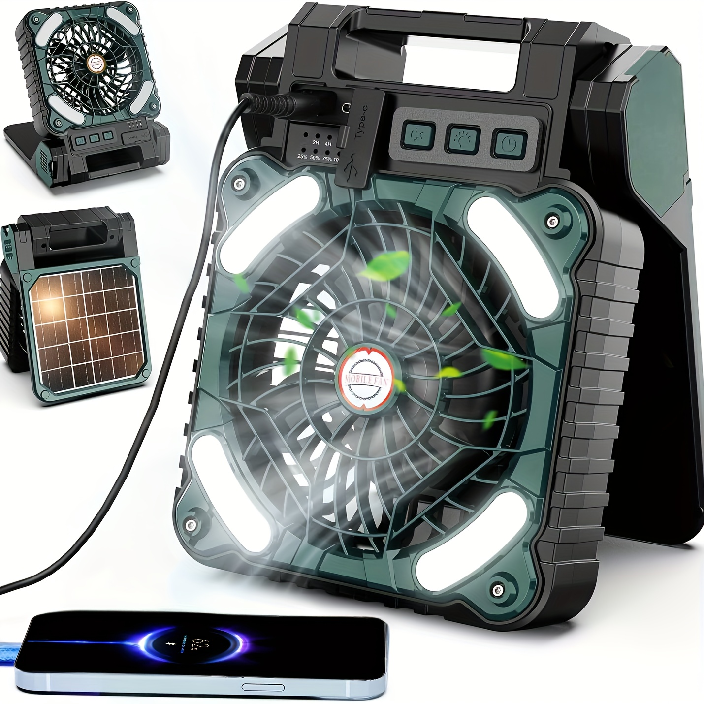 

Led Light Rechargeable Outdoor Fan Light, Portable Solar Fan, Usb Camping Folding Fan, Outdoor Fan Light, Desktop Fan