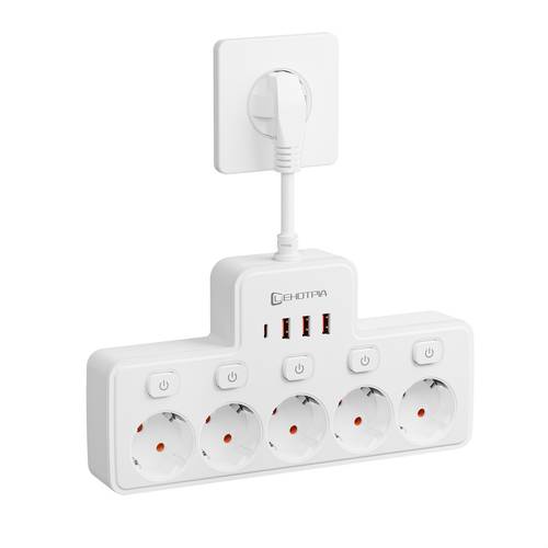 european standard single socket 5ac 3usb 1type c interface pc fireproof and flame retardant material frosted shell material bent socket suitable for small spaces such as living room bedroom kitchen etc