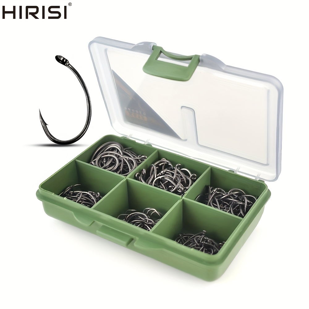 

300pcs Carp Fishing Ptfe Coated Hook High Carbon Stainless Steel Barbed Fish Hooks With Box Fishing Accessories X612