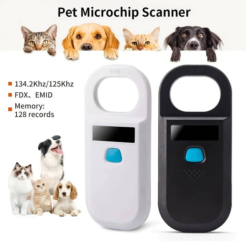 Máy quét vi mạch Universal, đầu đọc chip thú cưng, máy quét thẻ tai RFID ISO 11784/11785 134,2 KHz Fdx-B Hdx, đầu đọc RFID tích hợp vi mạch động vật - đầu đọc thẻ động vật, đầu đọc thẻ tai 134,2kHz, máy quét vi mạch thú cưng