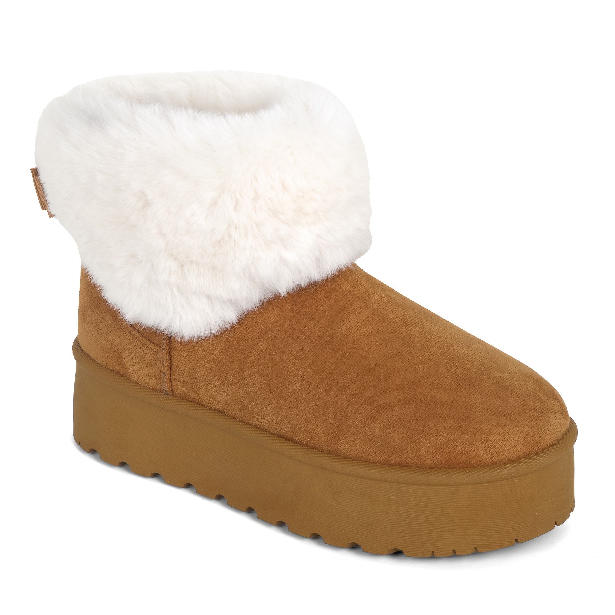 Chic Women's Platform Short Boots with Slip Sole & Stitch Accent