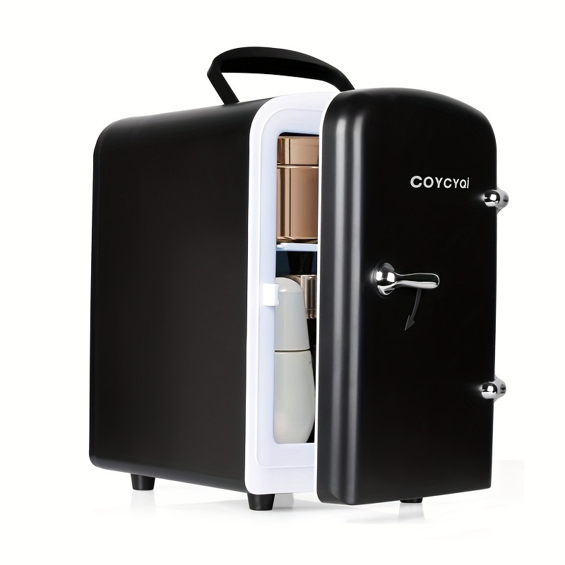 4l portable mini fridge dual temperature control cooling heating usb powered   with   capacity abs resin design for dorm   bedroom black white