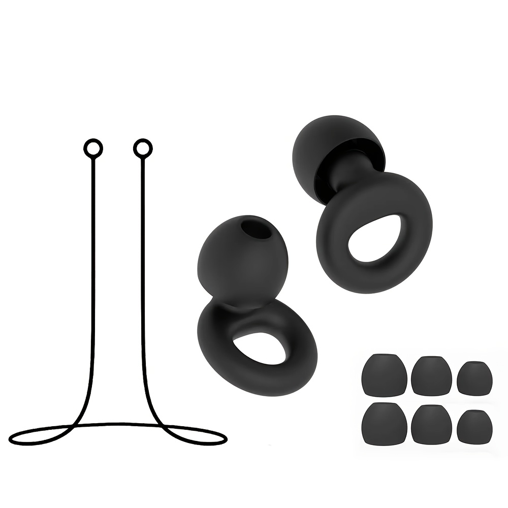 TEMU Bouchons d'oreille en , 8 embouts d'oreille de rechange + Cordon -perte en