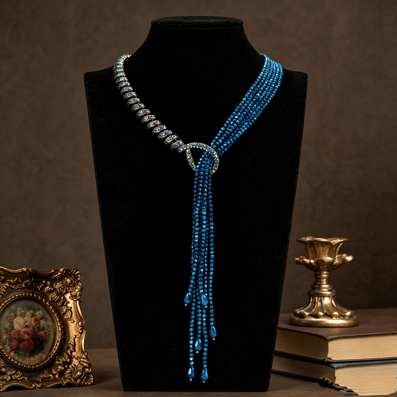 Beaded Tassel Necklace Set