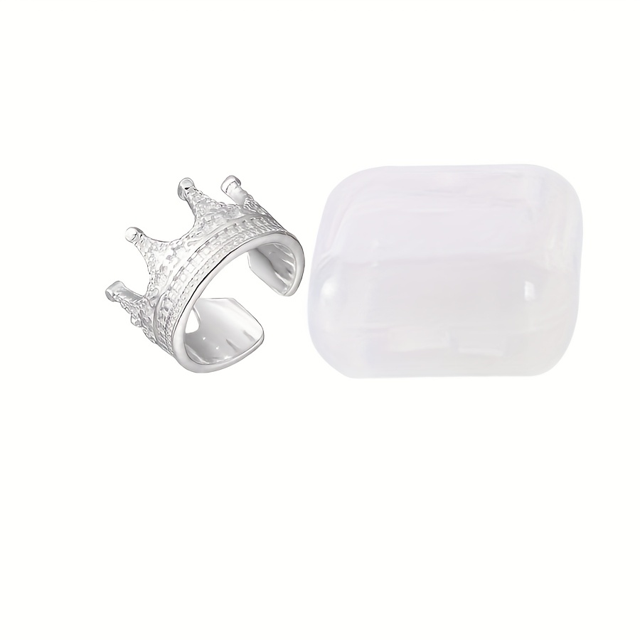 TEMU 1pc/ 1pair No Piercing Ear Bone Clips Earrings With Storage Box For Men Women Unisex, Copper Material, Silvery Plated, No Fading No Allergies