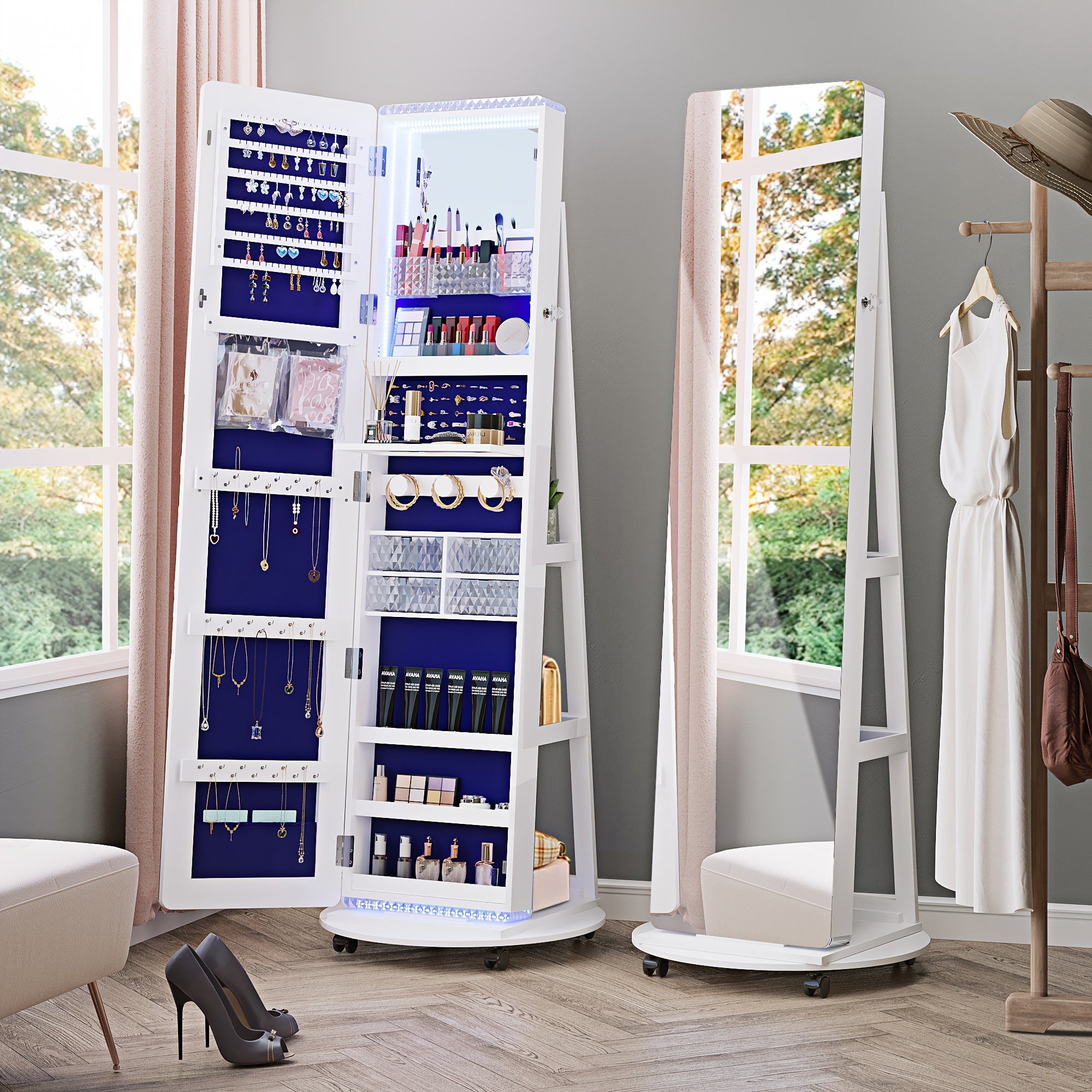 Floor Mirror Mirror That Opens Into Jewelry Holder Floor Length