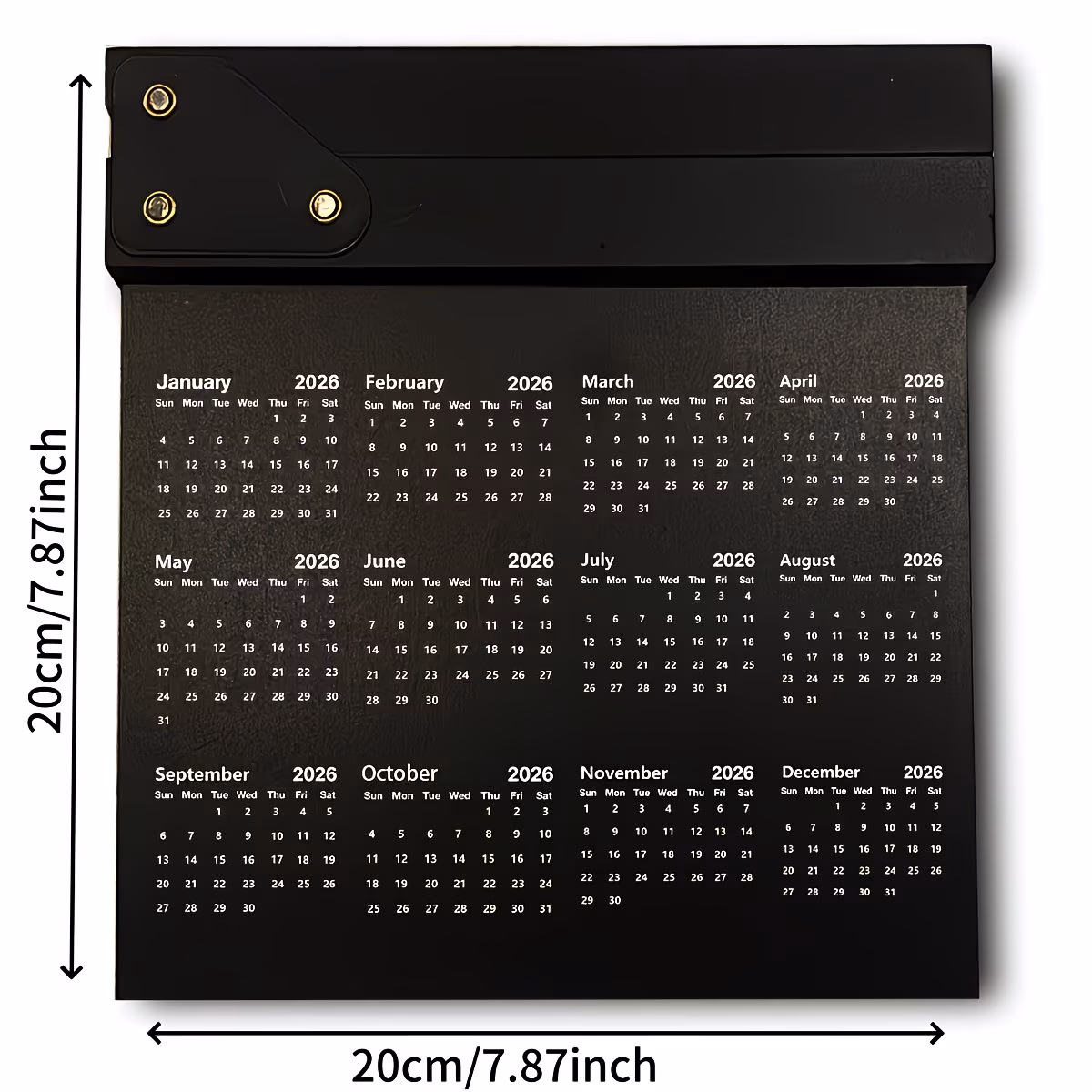 calendario in per direttori creativi 2026 - per riprese con date, ( frontale per , posteriore calendario) segnalibri per scene e riprese, etichette per /produttore/camera - sfondo con testo , per riprese cinematografiche Dettagli dell'articolo 0