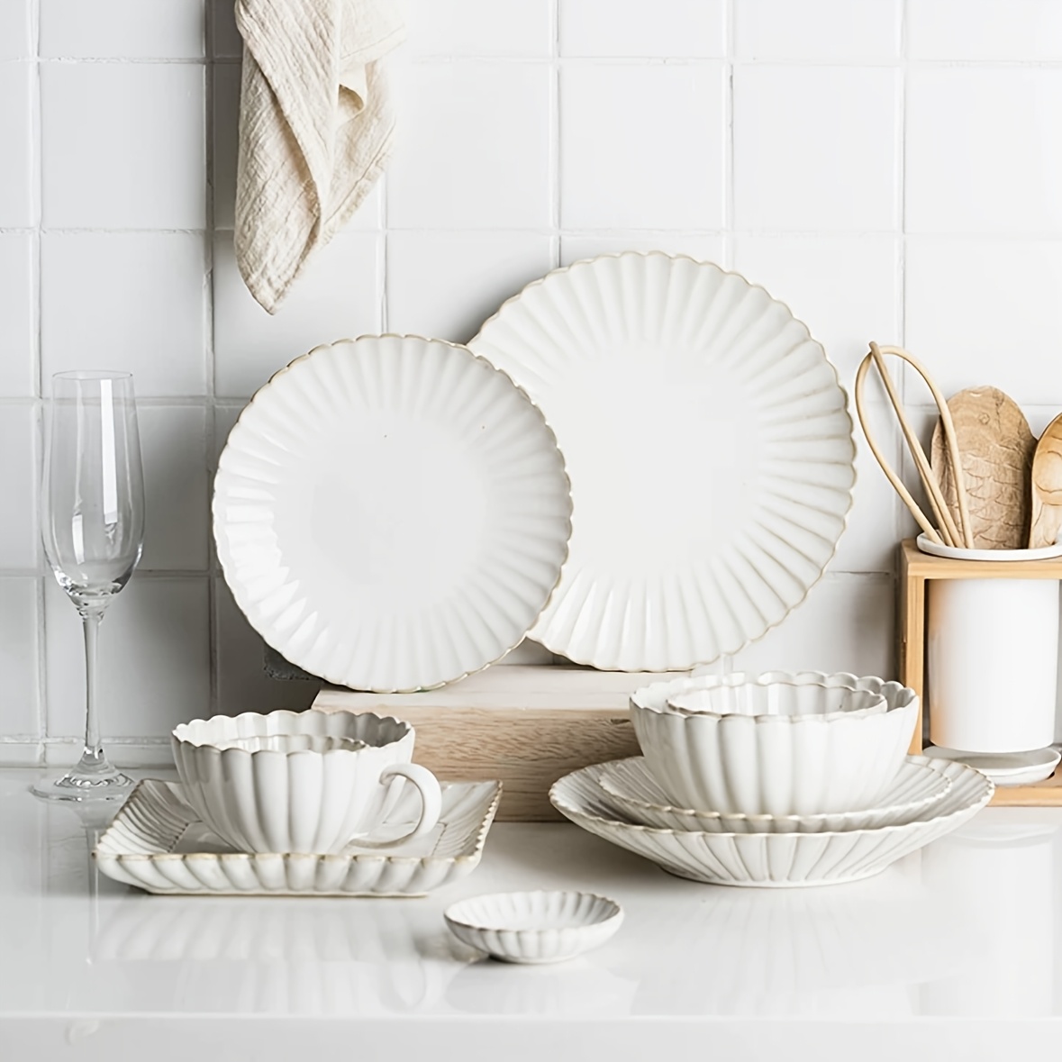 piezas de *s de cerámica, vajilla nórdica beige, bandeja de cm para  de cm de cm de para