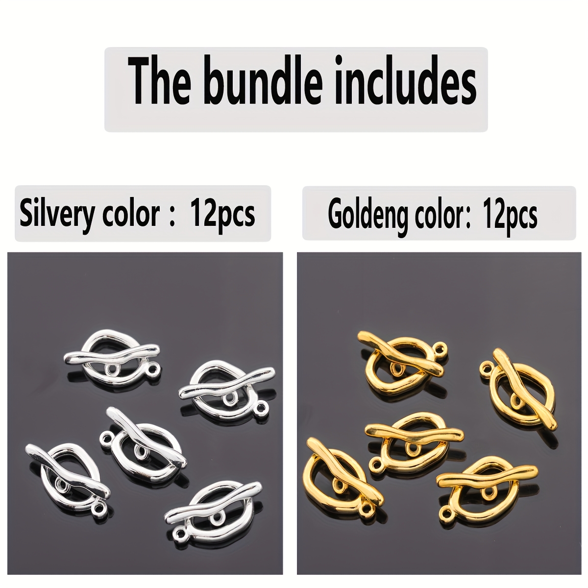 TEMU 24pcs/12pcs/19Mm Cuentas y Surtos de Cuentas Anillo Colgante Irregular Ovalado Hebilla OT Forma Suelta Hebilla de Conexión Hebilla de Perforada
