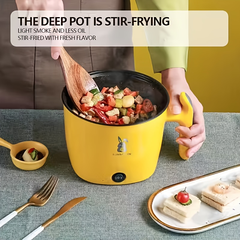 1 8l multi function electric hot pot combines steaming boiling frying and blanching anti dry burn non stick inner pot small electric cooker for   and home use serves 1 2 people Product details 0