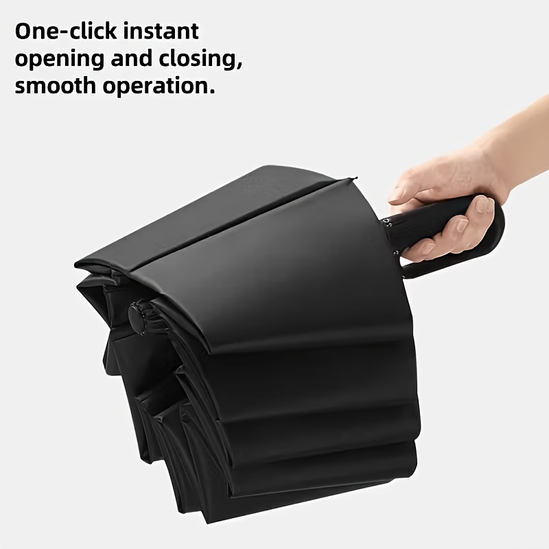 A Stylish, Rotatable Ring Cover, Automatic Folding Umbrella, Made Of Fiberglass Reinforced Material, With Wind Resistance, Using High-quality Fabrics And Handles, Easy To Operate With 1 Hand