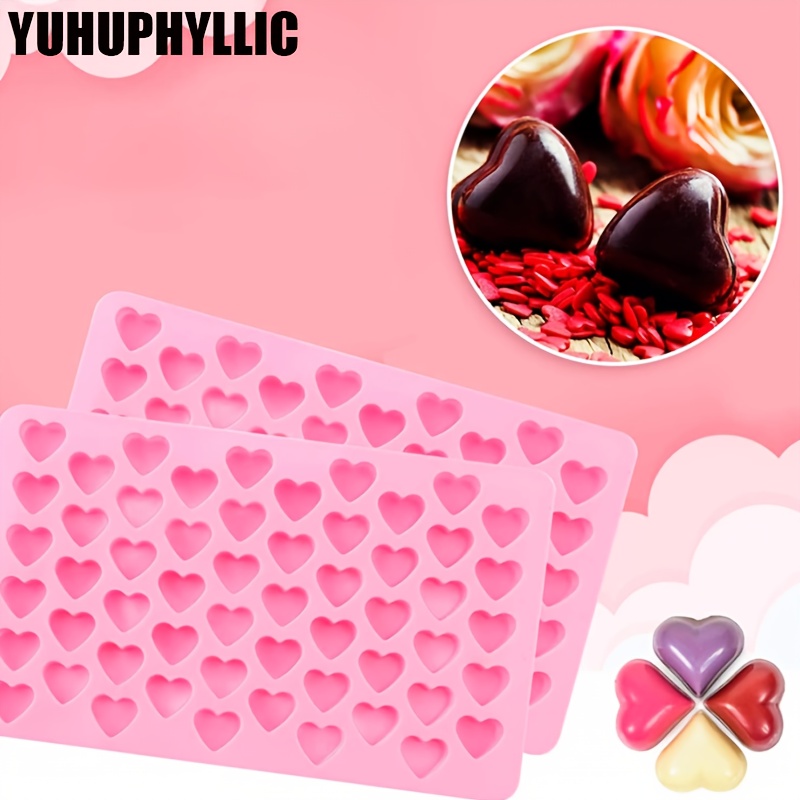 

Moule en Silicone Yuhuphyllic en de Cœur pour Bonbons, Chocolat, Gummies - Bac à Glaçons Mini Polyvalent & Moule d'Artisanat pour Pâtissiers et