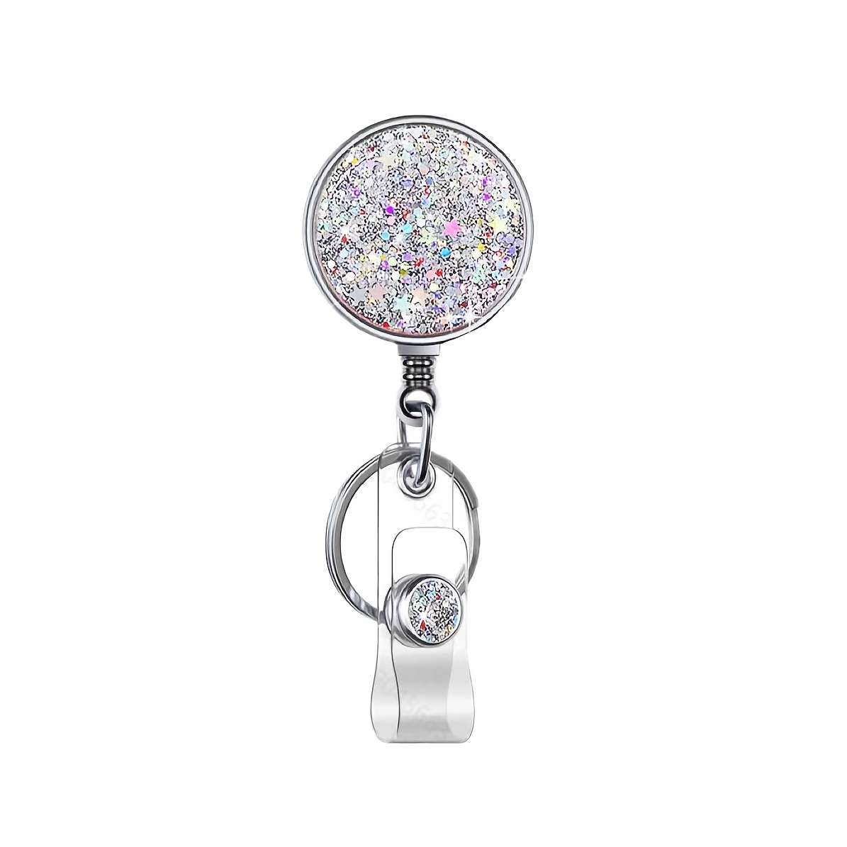 Image of 2d Boutilon Retractable Badge Holder, Retractable Badge Reels, Lightweight Plastic Badge Reel Card Holder With Key Ring Backing Belt Clip For Nurse, Volunteer, Teacher, Student