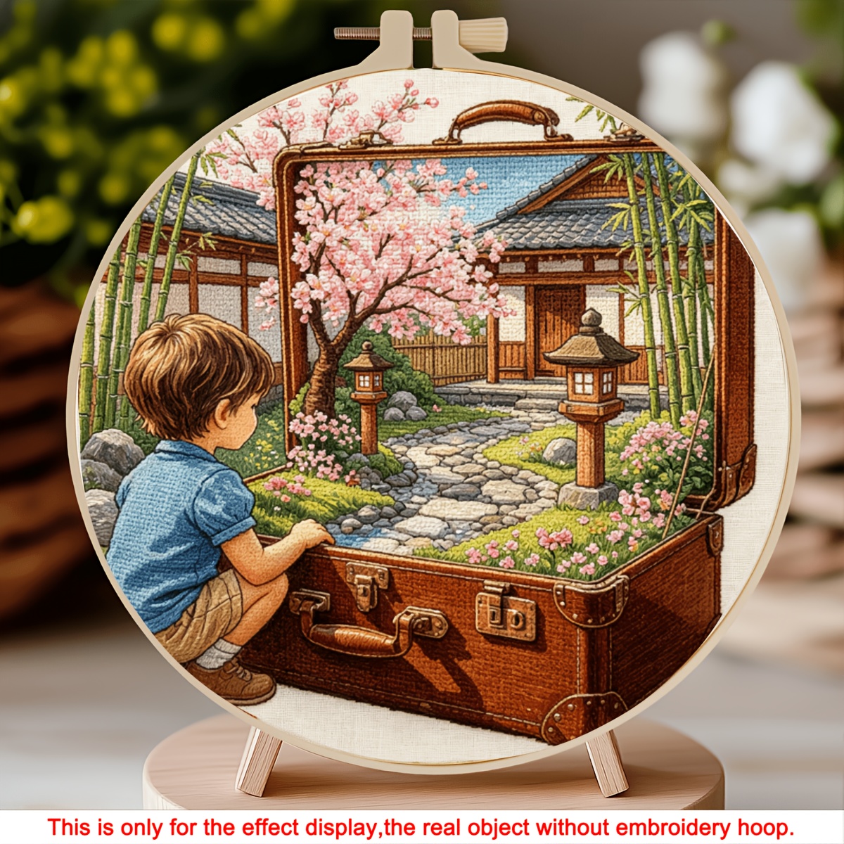 TEMU 1 Set Embroidery Kit, Appreciating Chinese Style Handcraft Material Pack, Beginner Full Tool Set, Scenery Home Decoration Stress Relief Handmade