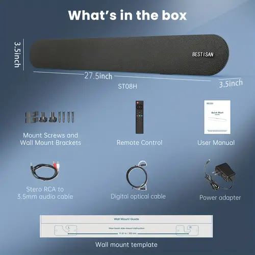 soundbar 80 watts tv sound bar home theater speaker with arc optical rca aux 5 0 loud stereo audio audio mode bass technology bass adjustable 2025 version