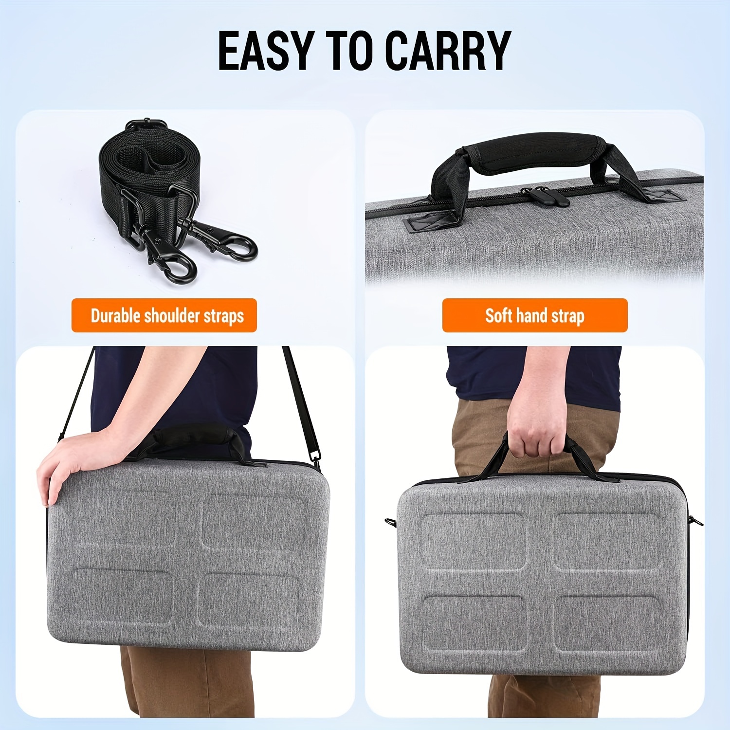 

-5 Carrying Case With Shoulder Strap - , Shockproof Storage Bag For Console & Accessories, Polyester, Dark Gray