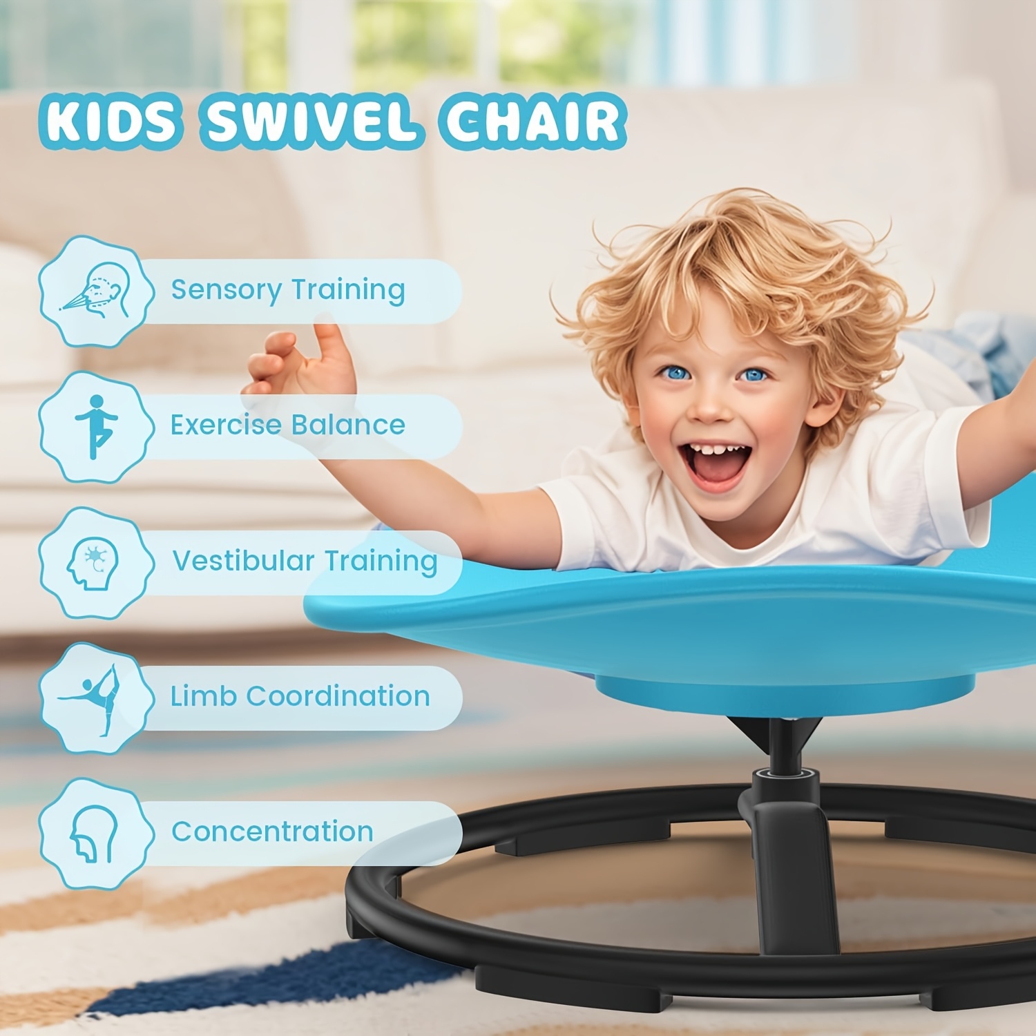 swivel chair for autistic children sensory chair for autistic children 360 degree swivel ergonomically designed to train body coordination no   non slip designed sensory swivel chair for children easter gift Product details 3