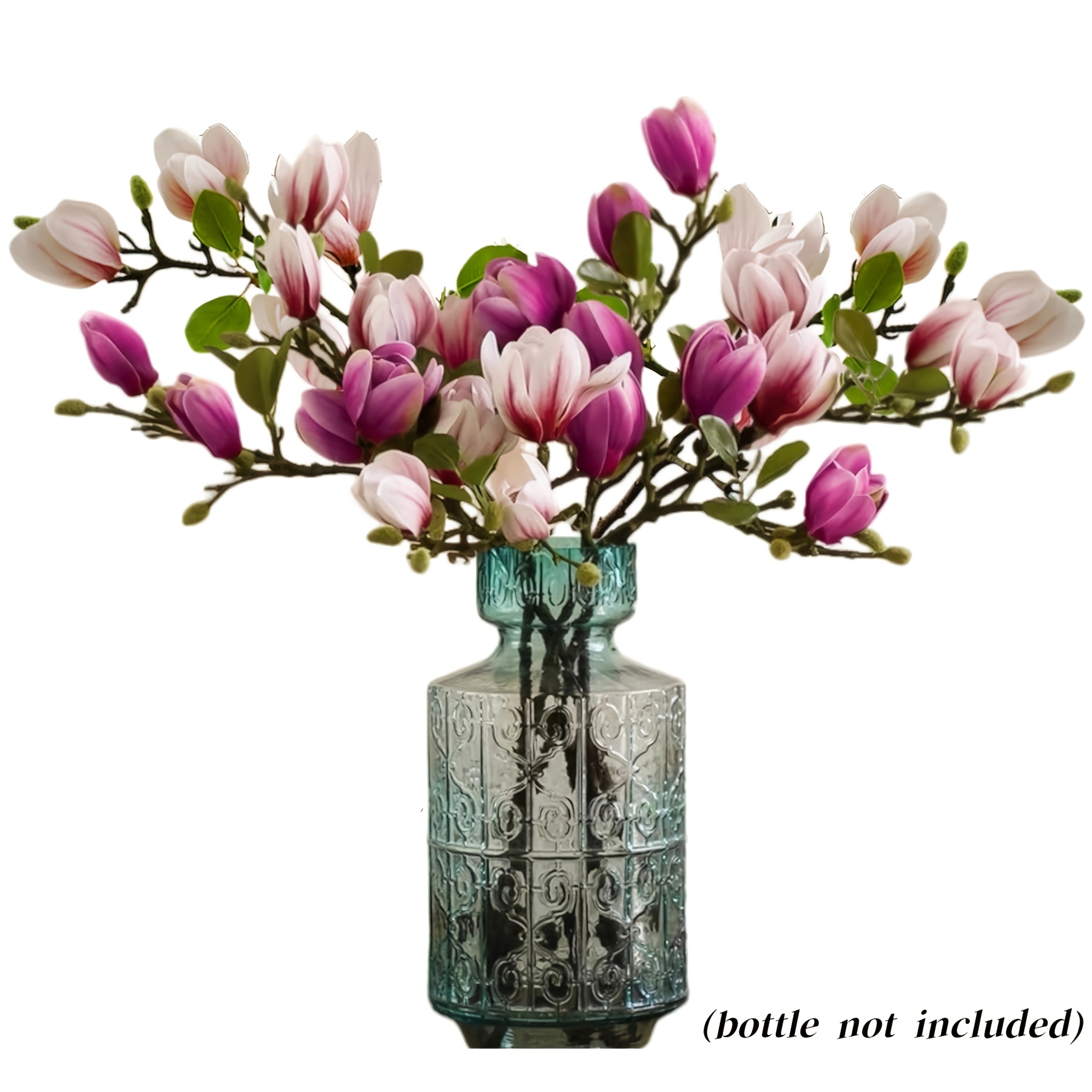 two artificial magnolia flowers in a blend of pink and   for decorating vases in your   room   restaurants hotels or stores     and sophisticated ambiance bottle not included
