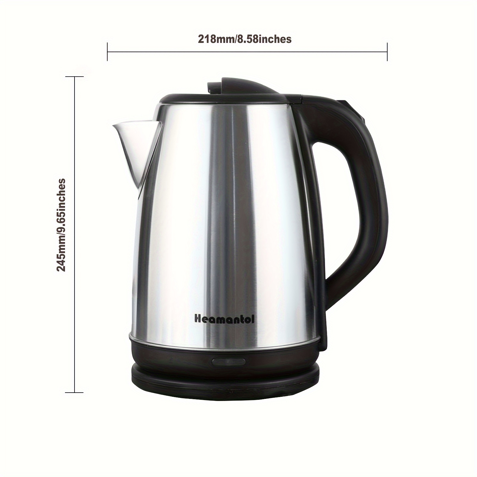  electric kettle 700w hot water kettle teapot boiler tea kettle pot auto shut off boil stainless steel double wall bpa 8l hot water boiler has heating base led indicator instant water heater for coffee tea details 9