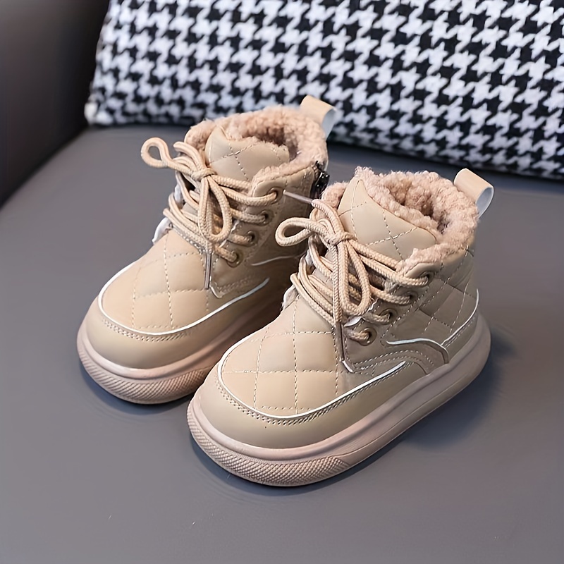 JIAGEYA Boys Casual Comfort Boots Lightweight Warm Fleece Winter Boots