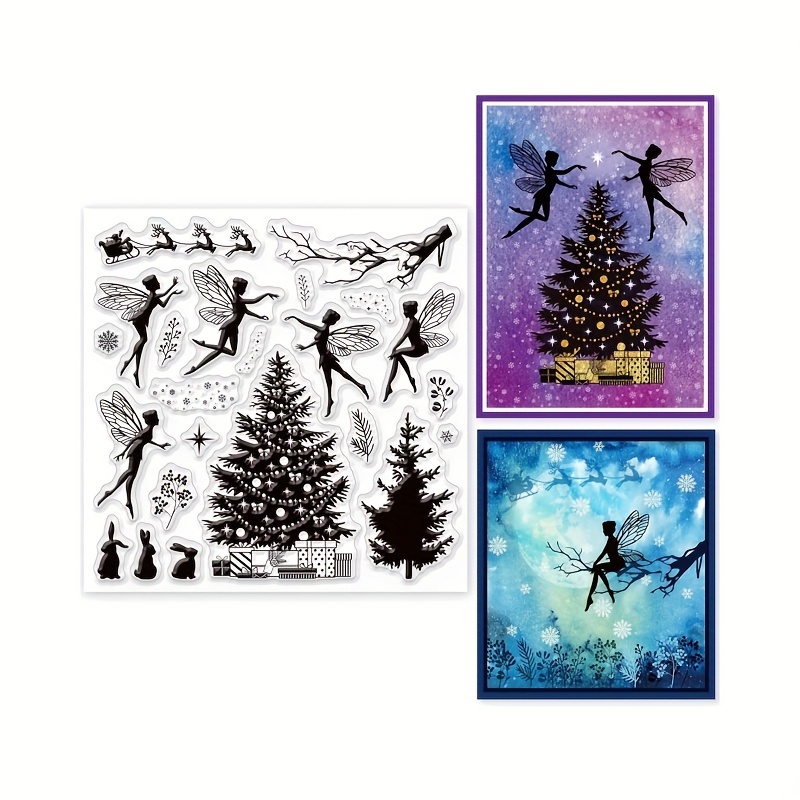 

Christmas Fairy & Tree Clear Silicone Stamp For Diy Scrapbooking And Card Making - Pvc Craft Seal