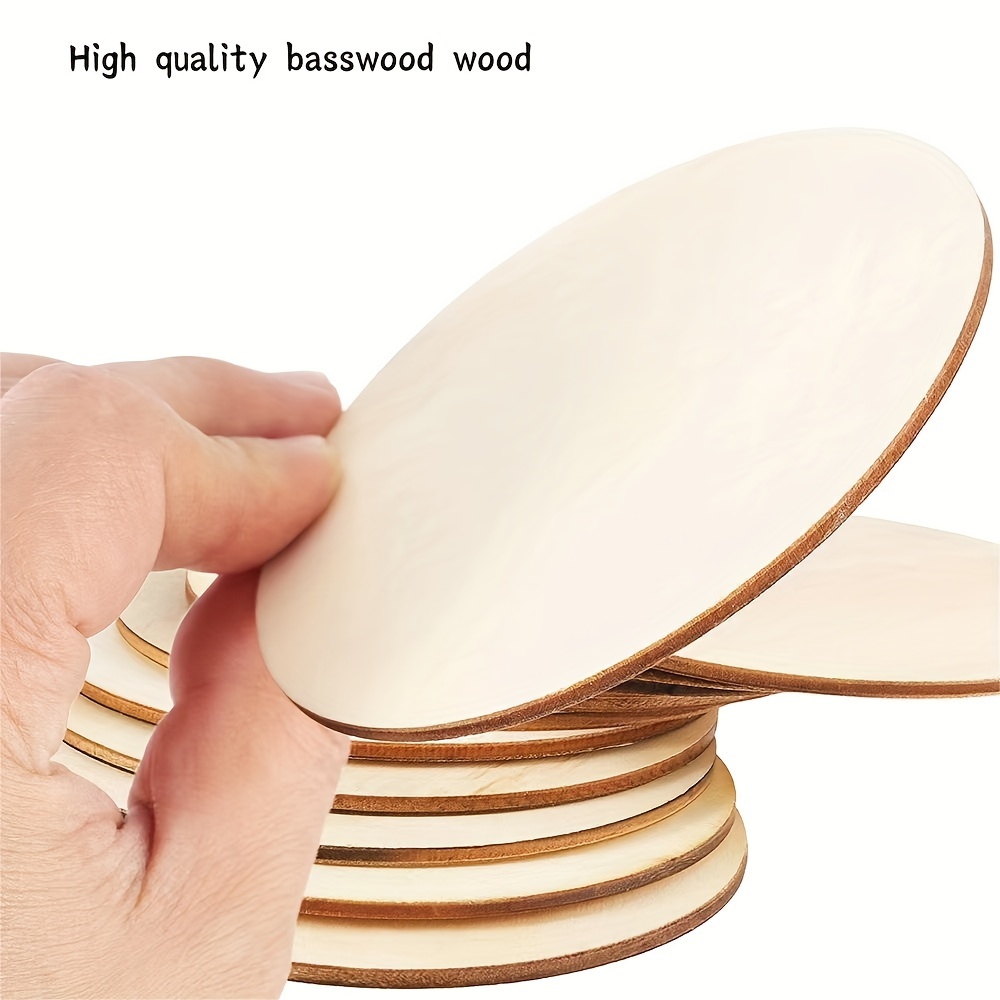 

10pcs Unfinished Round Basswood Slices 4 Inch Diameter For Diy Crafts, Painting, And Holiday Decorations, 0.12 Inch Wooden Discs For Art Projects - Suitable For 14+