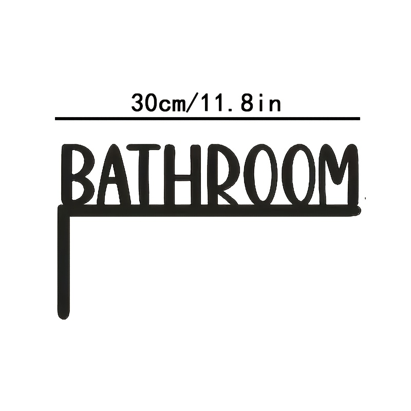 Image of A Metal Bathroom Sign Wall-mounted Piece, Bathroom Door Frame Corner Label, For Home Decoration, For The Bathroom Door Above The Farmhouse - Indoor Wall-mounted, Suitable For Bathroom Sign