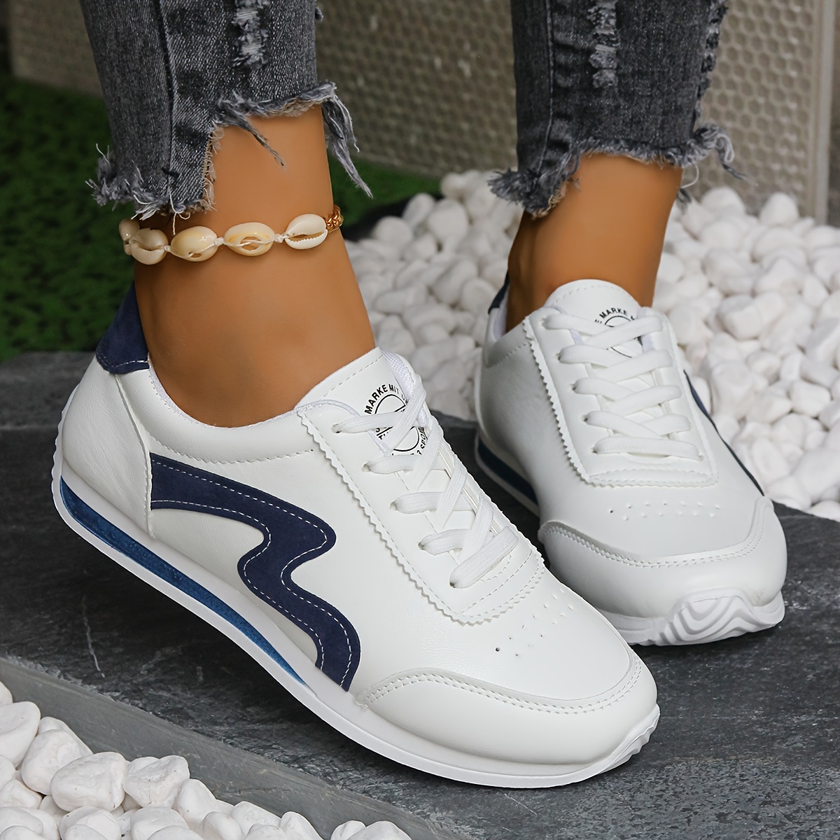 

Breathable, , Casual, Lightweight, Sports, Running, Anti-slip, Soft-, White Shoes, Hot Selling