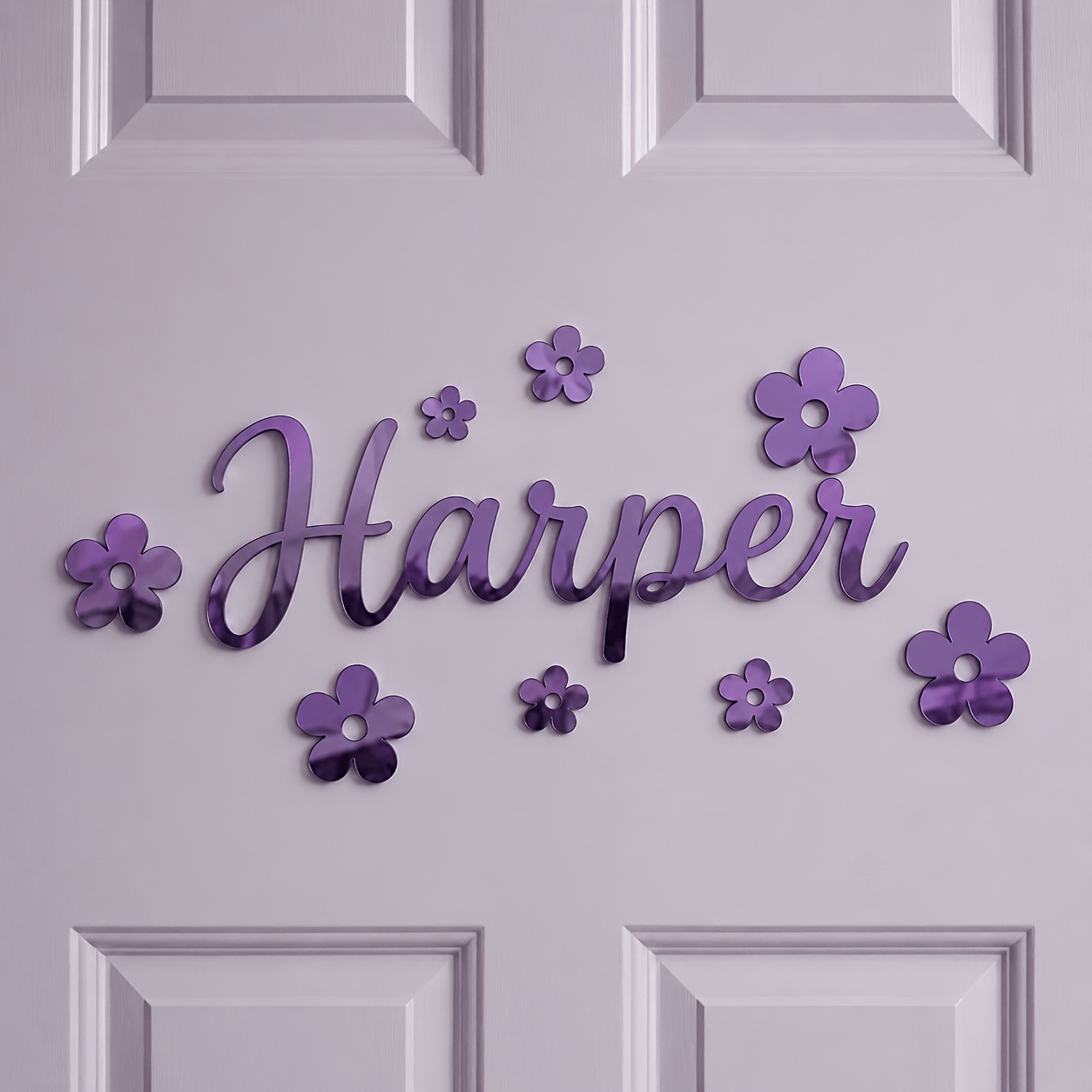 TEMU Panneau de porte personnalisé pour chambre d'enfant, plaque nominative personnalisée en acrylique, autocollant mural noir avec nom de bébé,