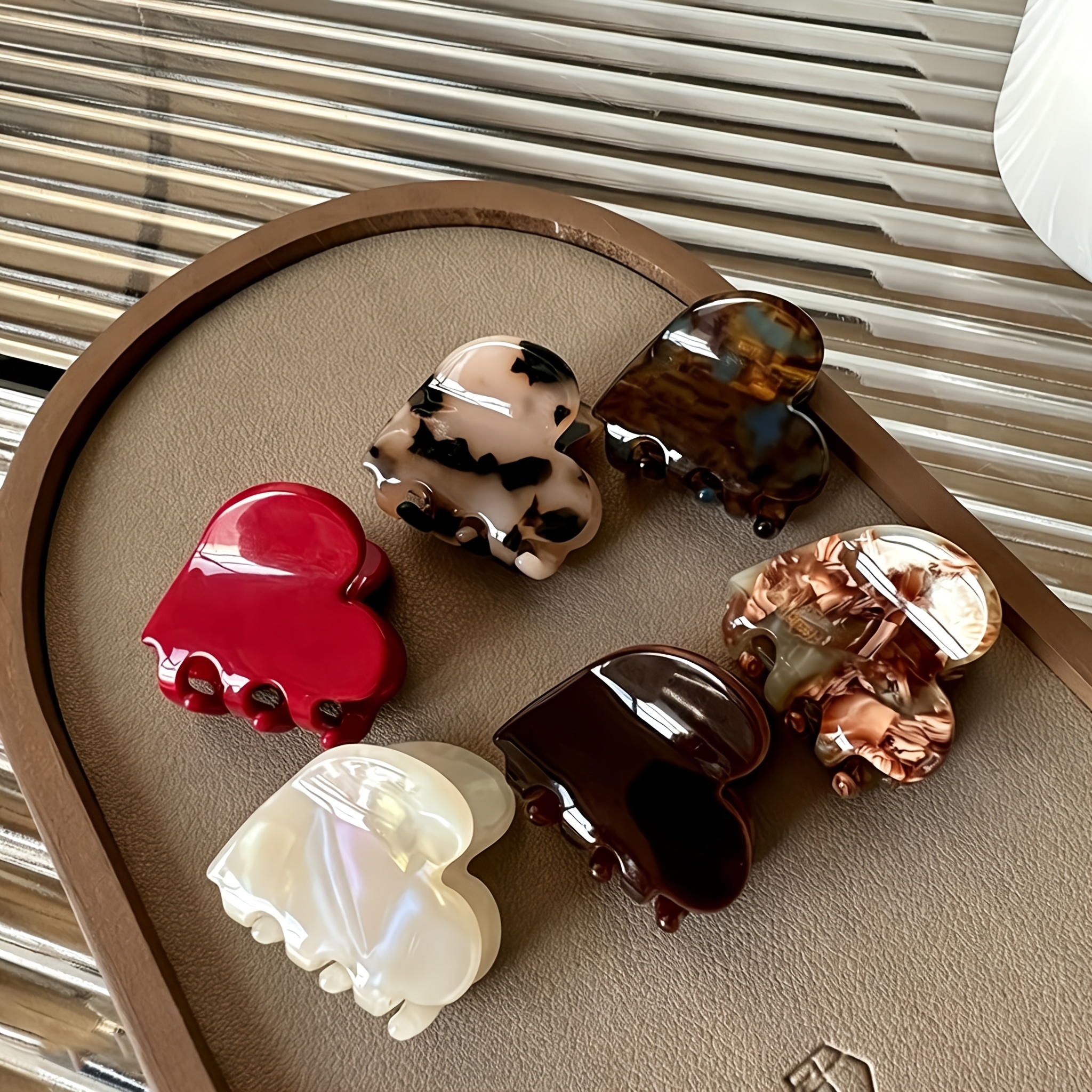 TEMU Fermacapelli a Forma di Cuore , Accessorio per Capelli a Presa Forte per Donna, per Capelli in Acetato per Capelli Spessi e Sottili, Morsetto