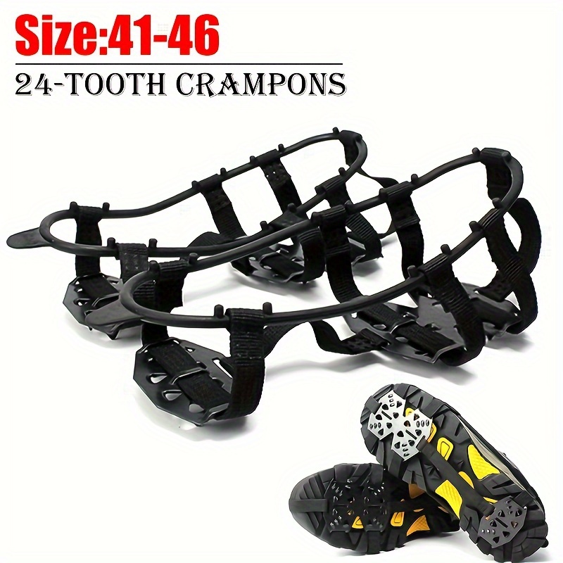 TEMU 24-tooth Crampons - Shoe Covers For Ice & , For , Climbing, Walking, Running & Hunting