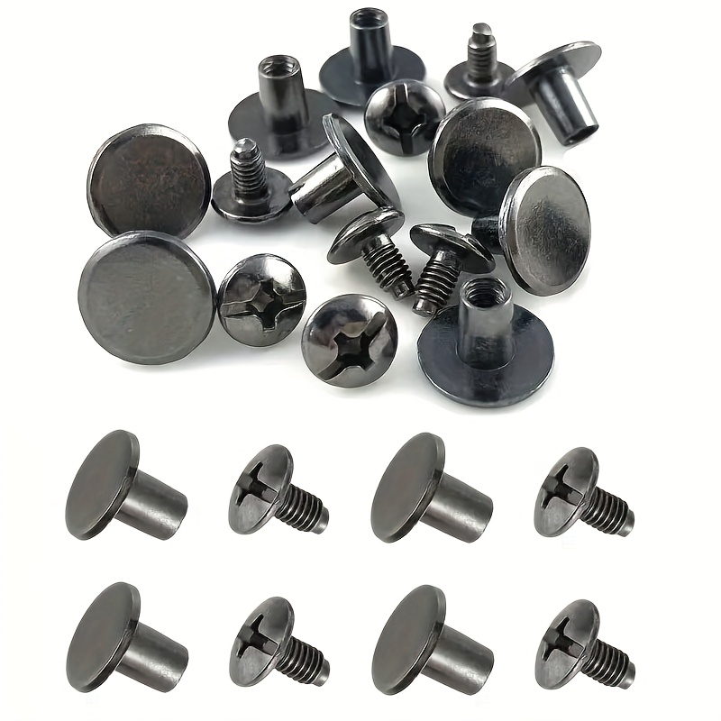 TEMU Kit da 10 set di in pelle, kit di per bottoni , decorazione valigie, riparazione abbigliamento, cinture fatte a , borse, scarpe e accessori per