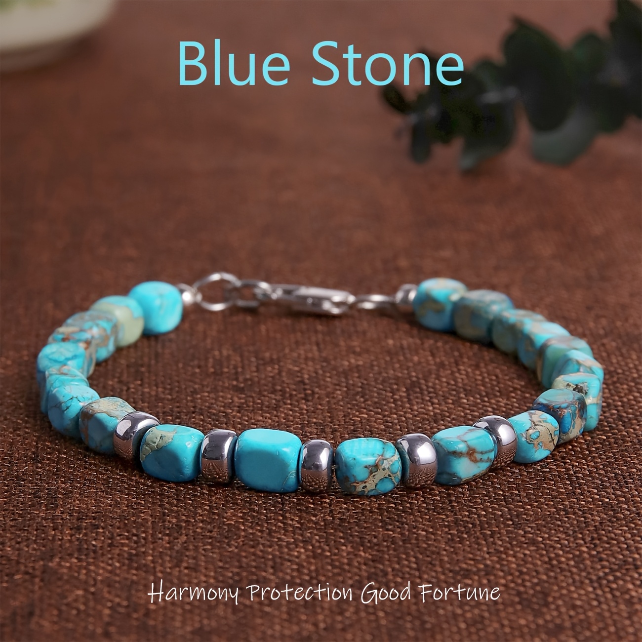 E-shop Herren Blaustein Armband - Stilvoll und Trendig, für jeden Anlass geeignet. Das Strandarmband für Männer. Das perfekte Geschenk Herren