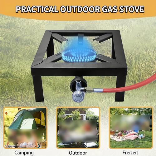 1 set portable gas stove outdoor gas stove gas stove cast iron stove with regulator outdoor gas stove suitable for outdoor and water boiling valentines day gift
