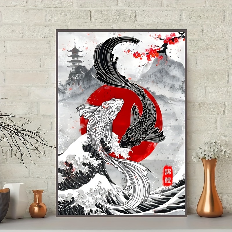 

Japanese Koi Art , Painting For Bedroom, Decor - - , ,