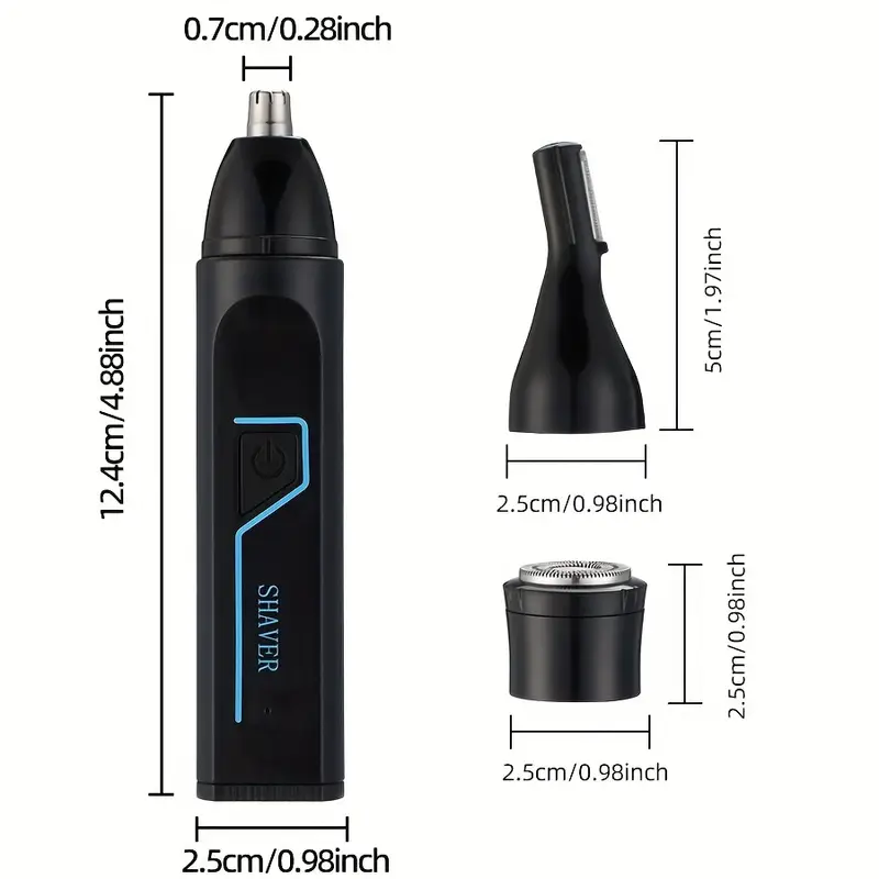 3 in 1 multifunctional mens grooming kit electric nose hair trimmer ear hair clipper and eyebrow shaper with usb charging 150mah rechargeable lithium battery usb c cable cleaning brush Product details 2
