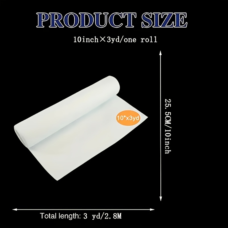 E-shop 1 Rolle 25 cm x 3 Yd wasserlöslicher Maschinenaufnäher-Stabilisator, wasserlösliches Vliesstoffgewebe, für Maschinenaufnähen und Handnähen