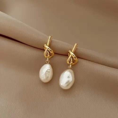 1 pair of earrings knotting copper suitable for ladies daily date banquet wear mothers day gift