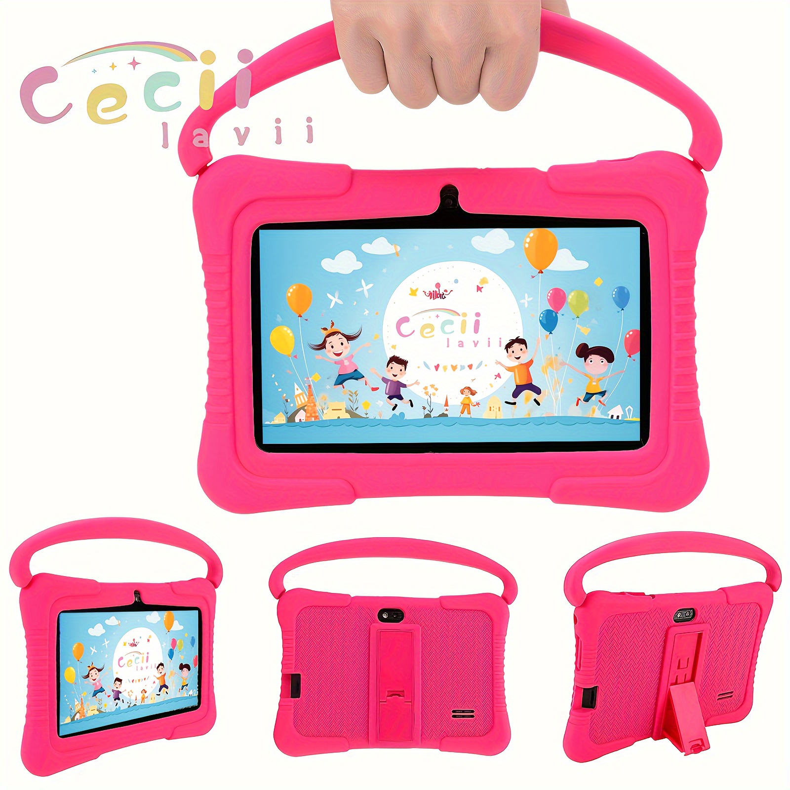 Tablet infantil de 10 pulgadas con funda, tableta Android 11 para niños, 3  GB+64 GB, pantalla táctil IPS, control parental, cámaras duales, Wi-Fi, BT