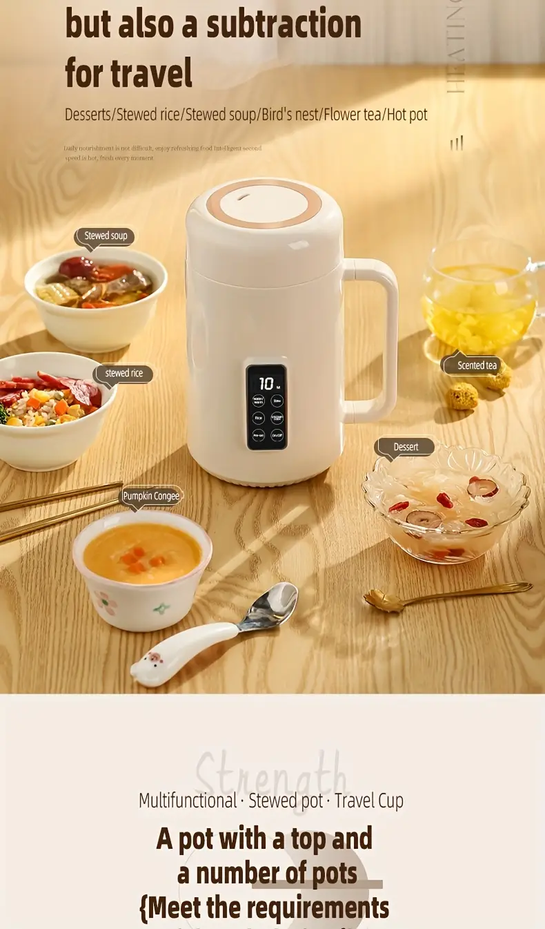 portable electric hot pot multifunctional stew pot for cooking soup rice desserts hot tea coffee large capacity nano grade   inner liner compact and convenient suitable for outdoors office home use Product details 2