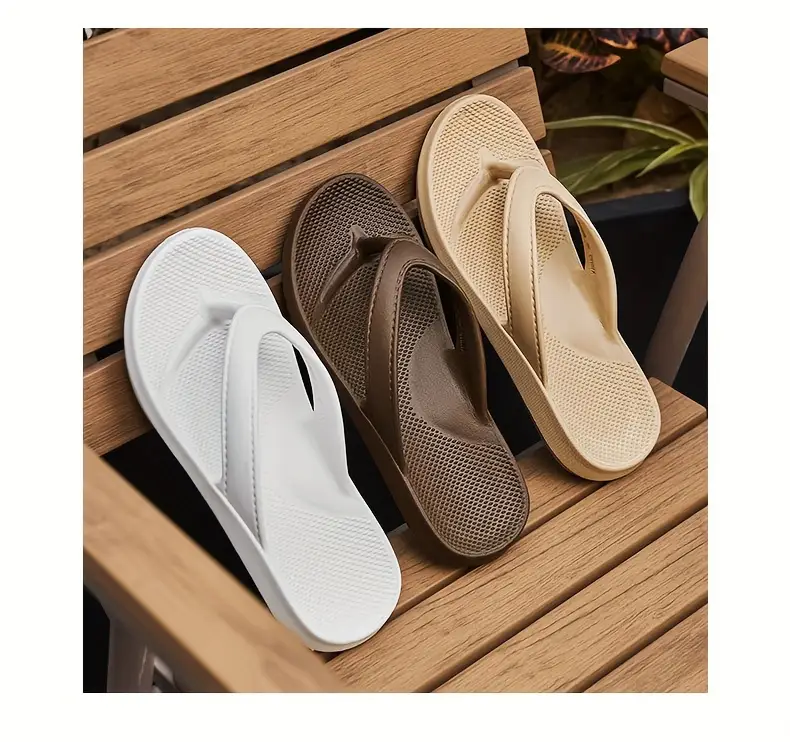 womens elegant arch support flip flops slip on sandals with eva soft cushioned summer beach slippers in white casual footwear slipon footwear durable traction footwear Product details 0