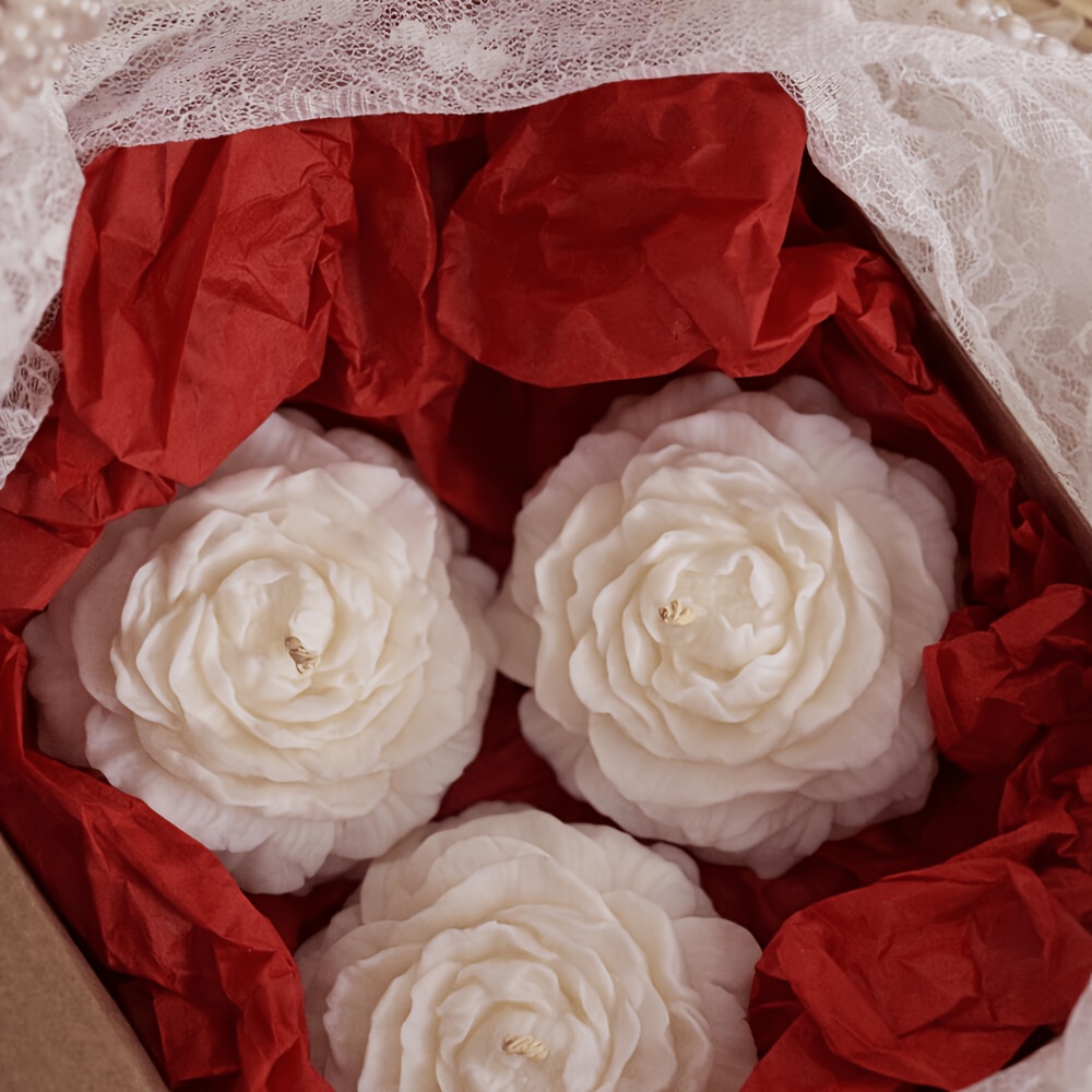 Gift for Her/Him 3pcs White Peony Scented Candles Gift Set Favor, for Baby Shower, Wedding Favors Gift Basket, Bridal Shower Decor, Home Decoration, Mother'S Day Gift, Thanksgiving, Anniversary Gifts, Valentine'S Day Gifts